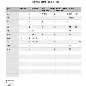 French Toast Uniforms